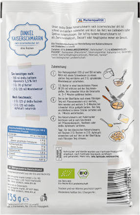 Backmischung Dinkel Kaiserschmarrn dmBio