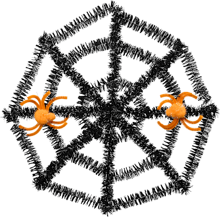 Foliengirlande, Spinnennetz mit Spinnen, schwarz/orange Dekorieren & Einrichten
