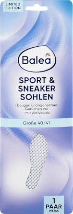 Ulošci za sportsku obuću sa aktivnim ugljem, beli, veličina 40-41, 1 par Balea