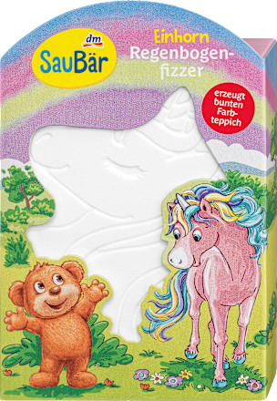 Kinder Badezusatz Regenbogen Badefizzer Einhorn SauBär