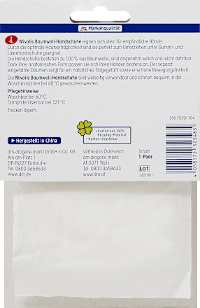 Baumwoll-Handschuhe (1 Paar) Mivolis