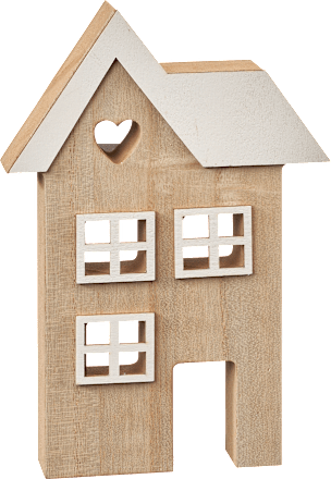 Holzaufsteller, Haus, natur-weiß Dekorieren & Einrichten