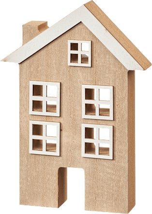 Holzaufsteller, Haus, natur-weiß Dekorieren & Einrichten