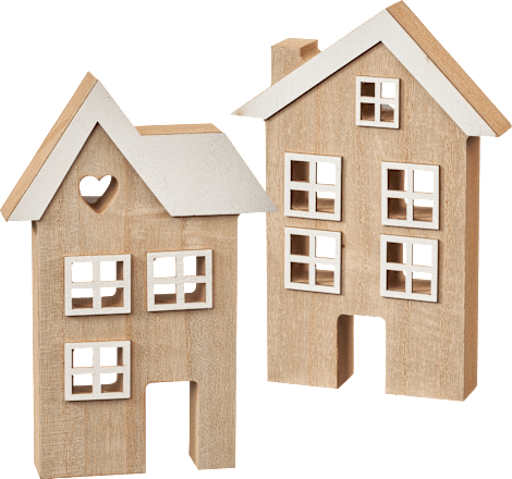 Holzaufsteller, Haus, natur-weiß Dekorieren & Einrichten