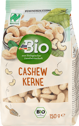 bio ořechy kešu, jádra celá nepražená dmBio