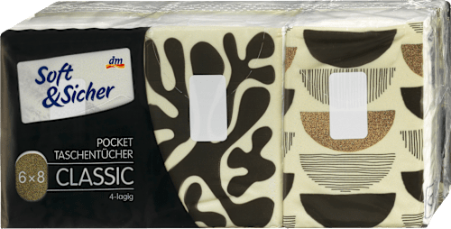 Chusteczki higieniczne kieszonkowe Classic, 4-warstwowe, 6x8 szt. Soft&Sicher