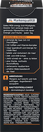 Gesichtscreme Energy Anti Müdigkeits Booster Balea MEN