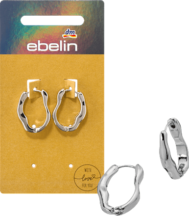 Creolen organische Form, Silber-Optik ebelin