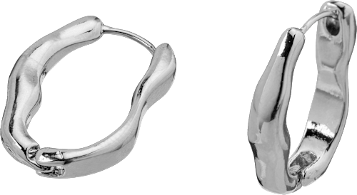 Creolen organische Form, Silber-Optik ebelin