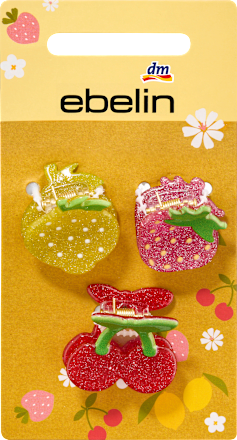 Haarklammern Erdbeere, Zitrone, Kirsche ebelin
