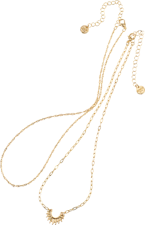 Halsketten reycelt Sonnen-Anhänger, Gold-Optik ebelin