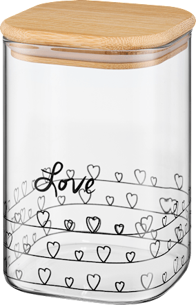 Glasvorratsdose "Love" mit Bambusdeckel Dekorieren & Einrichten