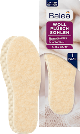 Einlegesohlen Wollplüschsohlen, Gr. 36/37 (1 Paar) Balea