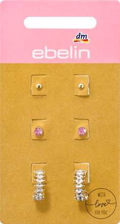 Ohrstecker Strass, Gold-Optik ebelin