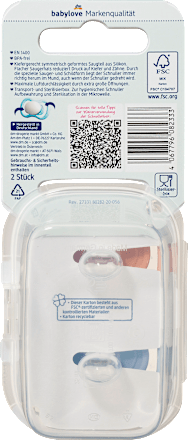 Schnuller Air Silikon, symmetrisch, rosa/blau, 0-6 Monate babylove