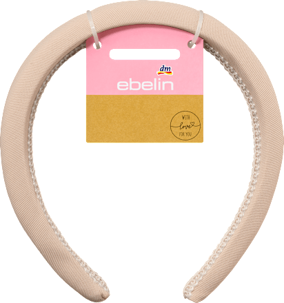 Haarreif gepolstert, beige ebelin