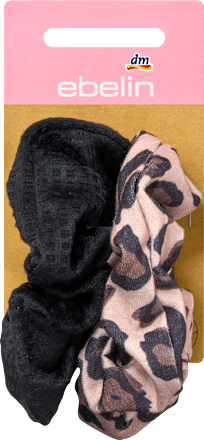 Scrunchies Leo-Print & schwarz ebelin