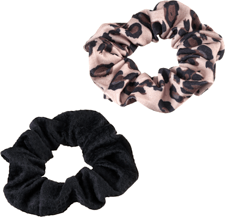 Scrunchies Leo-Print & schwarz ebelin