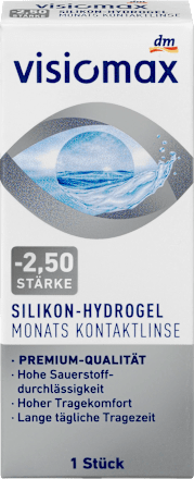 měsíční kontaktní čočka Silikon-Hydrogel -2,50 DP Visiomax