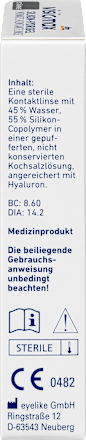 Soczewka kontaktowa miesięczna Silikon-Hydrogel, moc: - 2,5 VISIOMAX