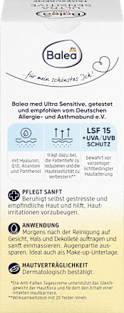 Denný pleťový krém proti vráskam Ultra Sensitive s OF15 Balea med