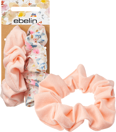 Scrunchies apricot und mit Blumenprint ebelin