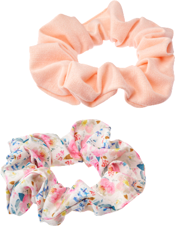 Scrunchies apricot und mit Blumenprint ebelin