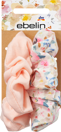 Scrunchies apricot und mit Blumenprint ebelin