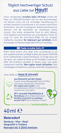 Sonnenfluid Gesicht invisible daily LSF 50+ NIVEA SUN