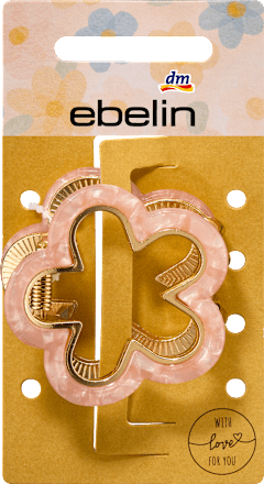 Haarklammer Blume rosa, Gold-Optik ebelin