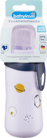 Trinkhalmflasche lila, 330 ml babylove