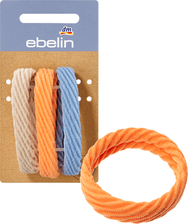 Haargummis strukturiert beige, orange, blau ebelin