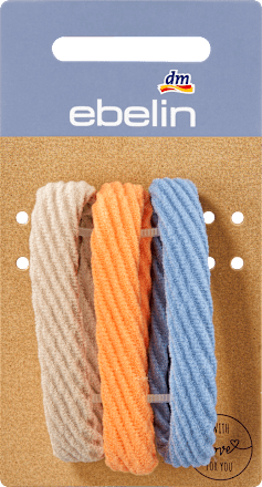 Haargummis strukturiert beige, orange, blau ebelin