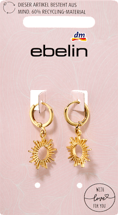 Creolen recycelt Sonnen-Anhänger, Gold-Optik ebelin