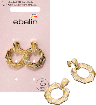 Ohrstecker recycelt, Gold-Optik ebelin