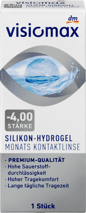 měsíční kontaktní čočka Silikon-Hydrogel -4,00 DP visiomax