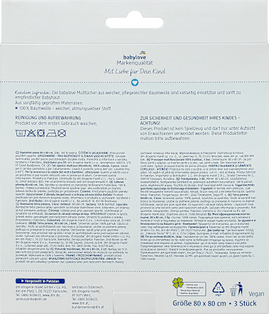 Mulltücher rosa/weiß babylove