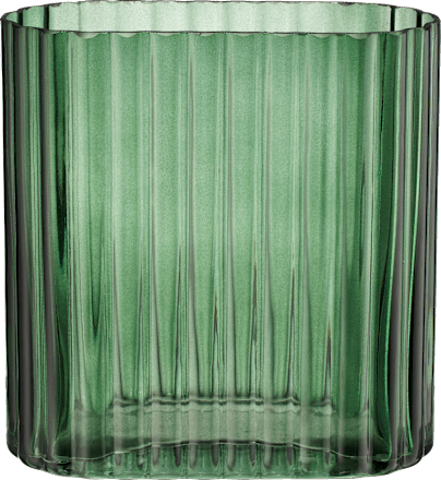 Vase aus Glas, geriffelt, grün (18x18x9 cm) BOLTZE
