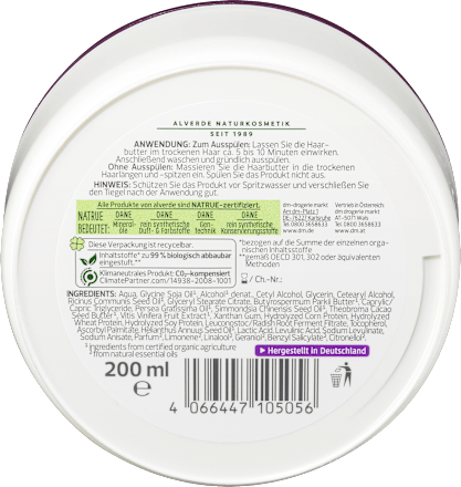 Haarmaske Repair & Care Haarbutter  alverde NATURKOSMETIK