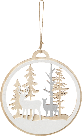 Dekoanhänger Holzscheibe Wald  Dekorieren & Einrichten