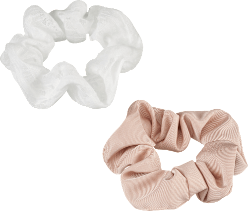 Scrunchies, rosa/weiß ebelin
