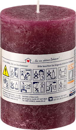 Kerze rustik 100/68  Pflaume Profissimo