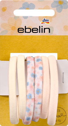 Haargummis mit Blumen-Motiv, mehrfarbig ebelin