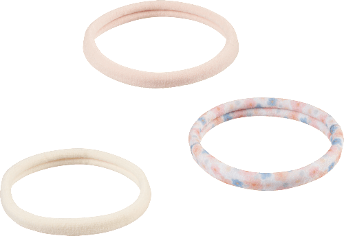 Haargummis mit Blumen-Motiv, mehrfarbig ebelin