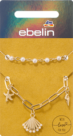 Armbänder mit Perlen & Muscheln, Gold-Optik ebelin