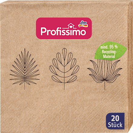 Servietten "Blätter" aus Recycling-Material (33x33 cm) Profissimo