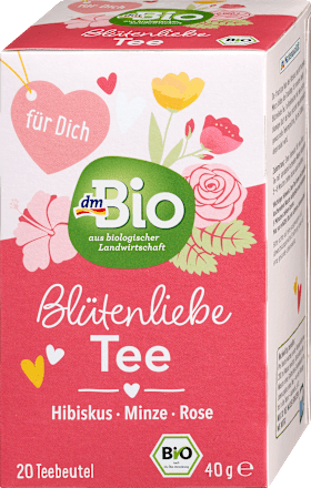 Kräutertee "Blütenliebe" mit Hibiskus, Minze & Rose (20 Beutel) dmBio