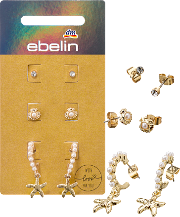 Ohrstecker maritim, Gold-Optik ebelin