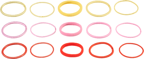 Haargummis rot/rosa/gelb ebelin