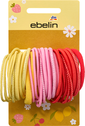Haargummis rot/rosa/gelb ebelin